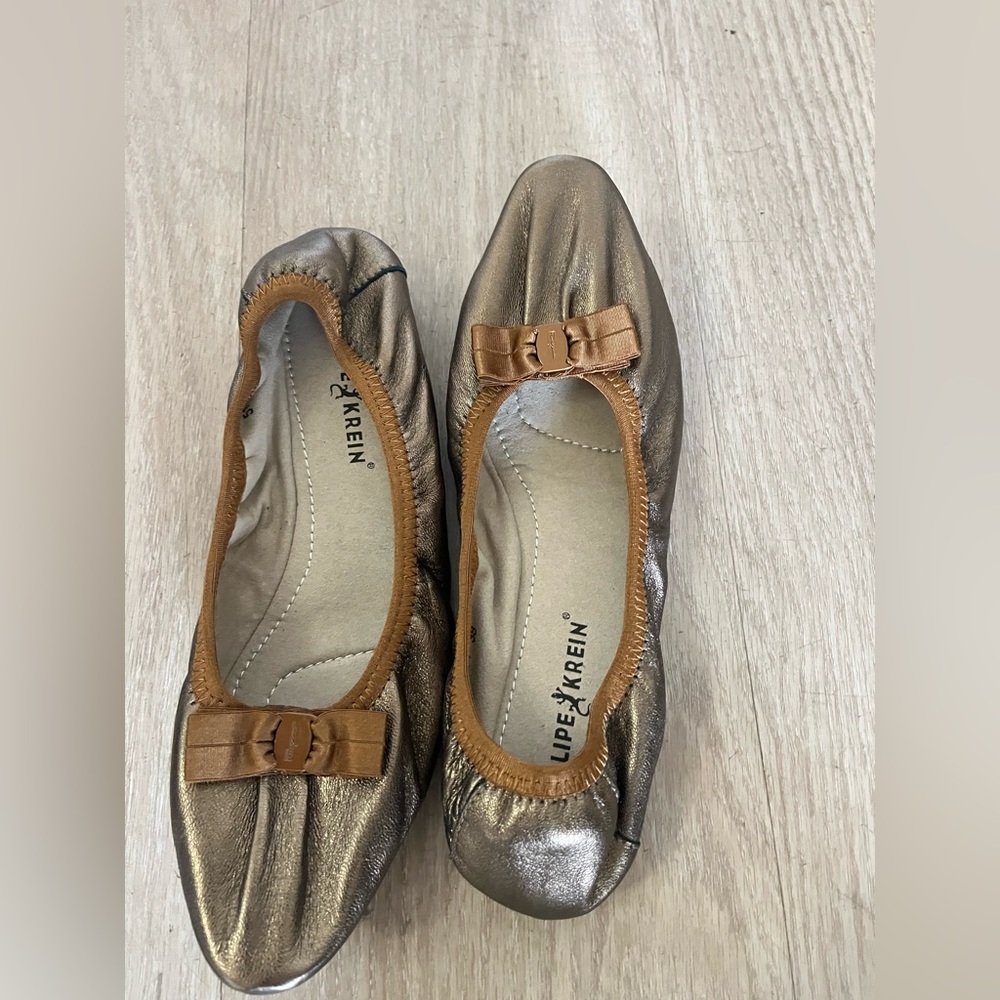 Fellipe Krein Designer Ballet Flats – Metallic Bronze – Size 8